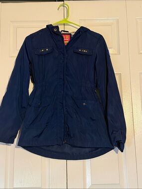 Pink Platinum Navy Blue Hooded Girls' Jacket
